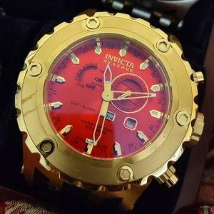 Invicta Reserve Collection GMT 18k Gold-Plated 6214 Needs Battery